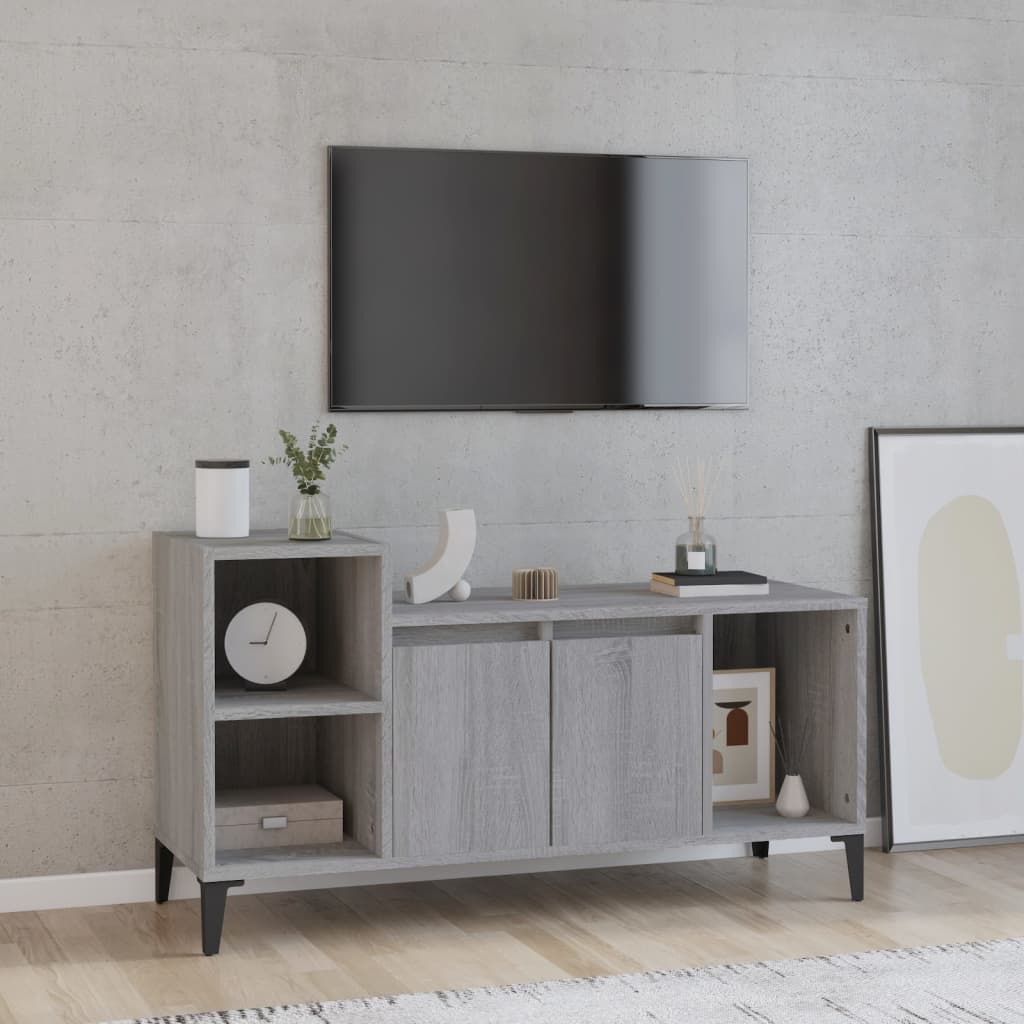 Szafka pod telewizor, szary dąb sonoma, 100x35x55 cm vidaXL