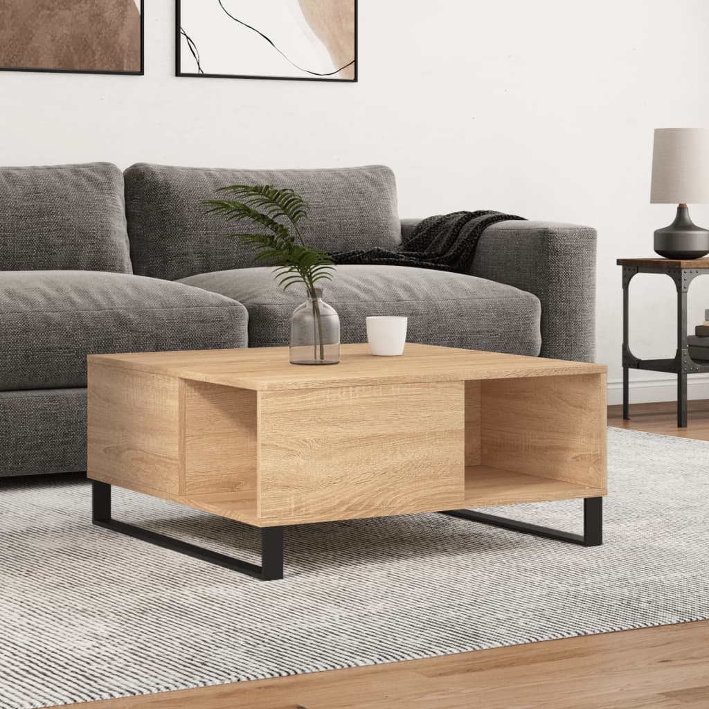 Stolik kawowy, dąb sonoma 80x80x36,5 cm materiał drewnopochodny vidaXL