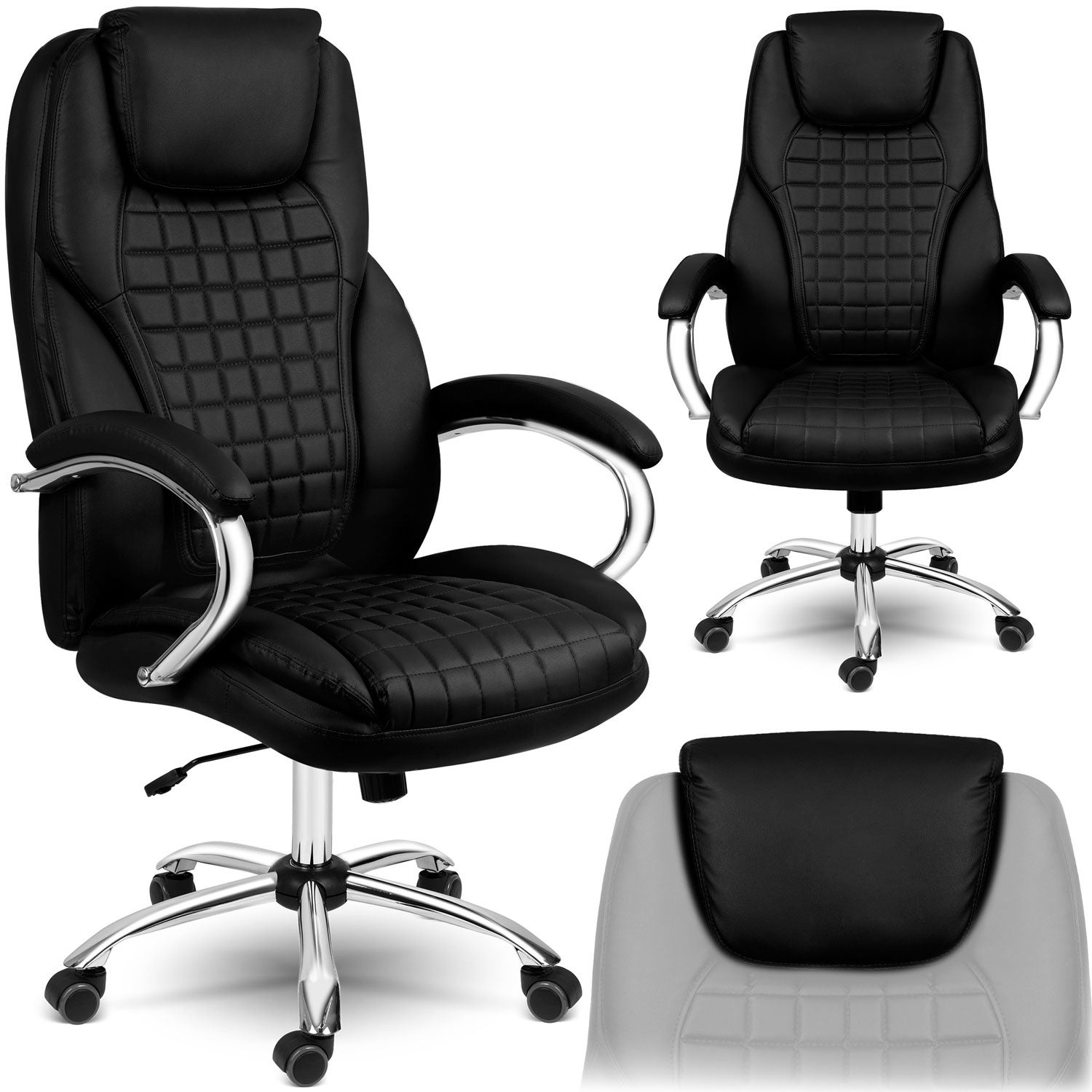 Fotel biurowy obrotowy ergonomiczny ekoskóra Batory czarny Sofotel