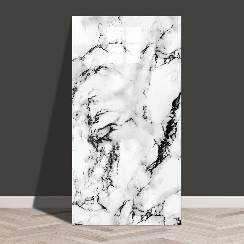 Zestaw 10 tapet, styl współczesny - Wodoodporna tapeta marmurowa, odklejana i przyklejana, usuwalna, 30 cm x 60 cm, biała F