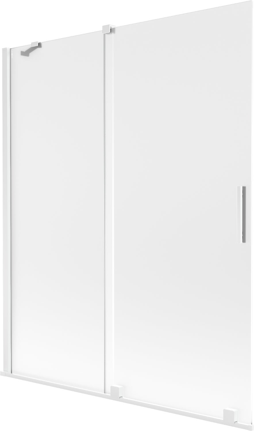 Mexen Velar parawan nawannowy 2-skrzydłowy rozsuwany 140 x 150 cm, szron, biały - 896-140-000-31-20