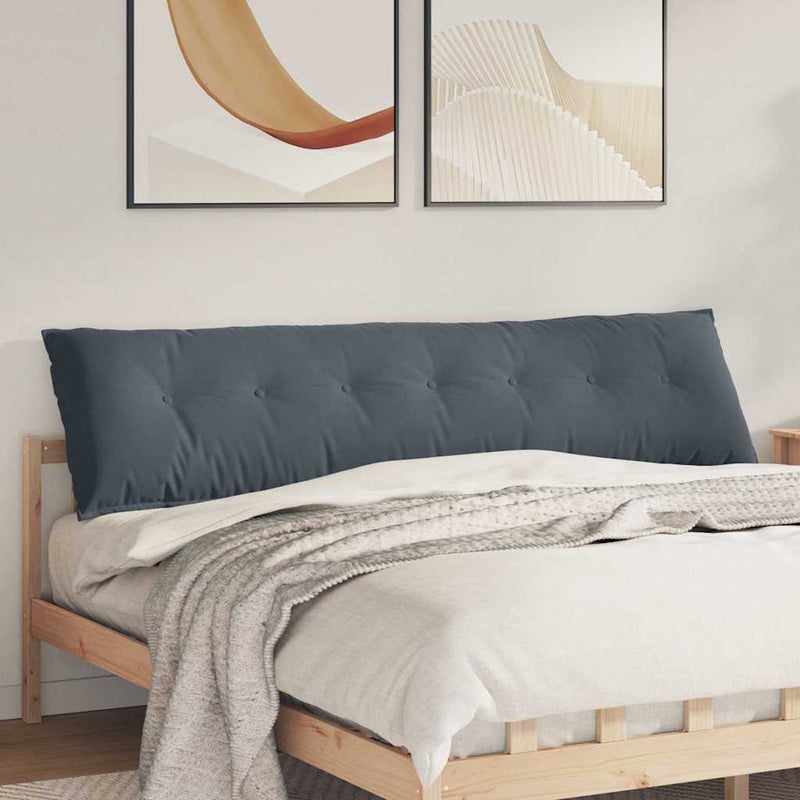 Poduszka na plecy Ciemnoszary 200 x 50 cm Tkanina sztruksowa vidaXL