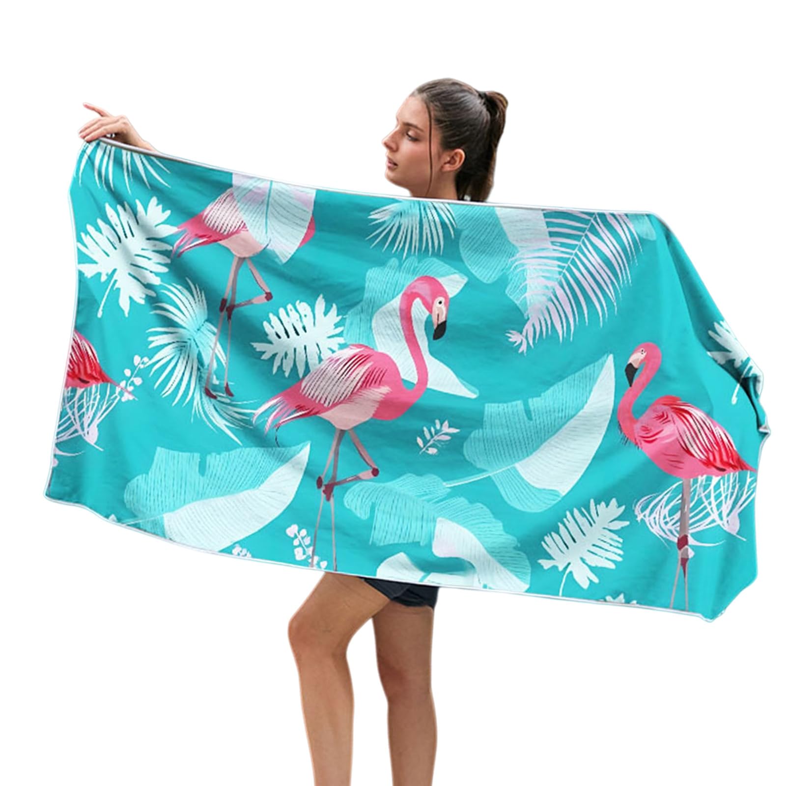 Oversize ręcznik plażowy poncho ptak ognia z zamkiem magnetycznym – szybkoschnący i chłonny, 80x190cm, idealny na wakacje, antypiasek