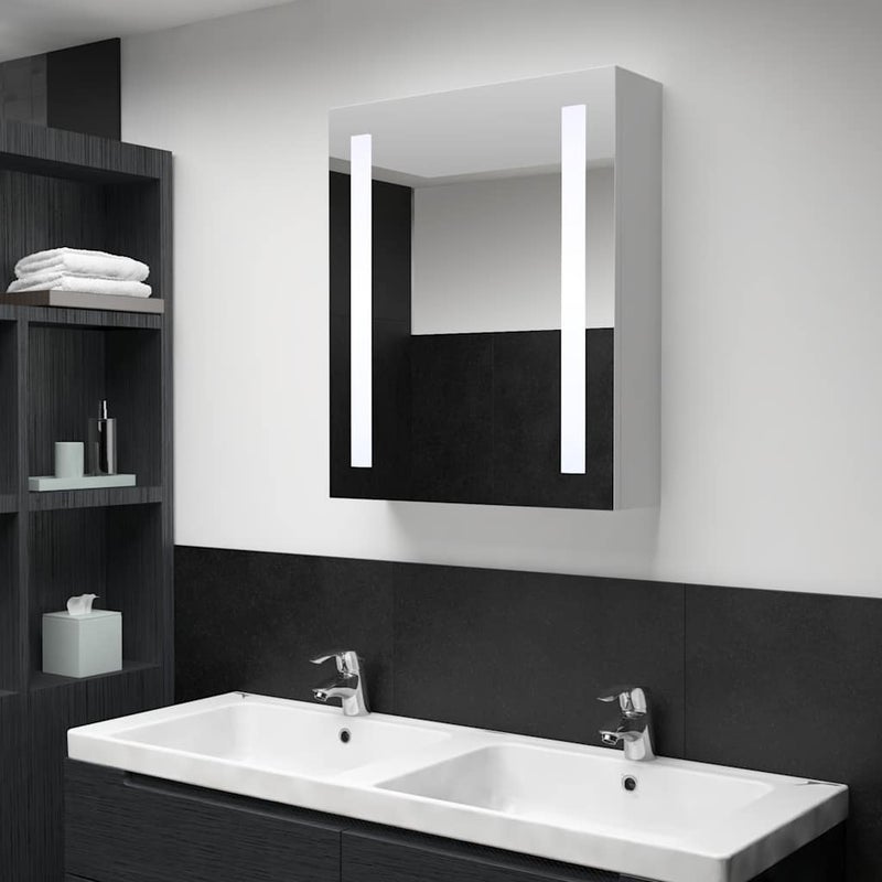 vidaXL Szafka łazienkowa z lustrem i LED, 50 x 13 x 70 cm