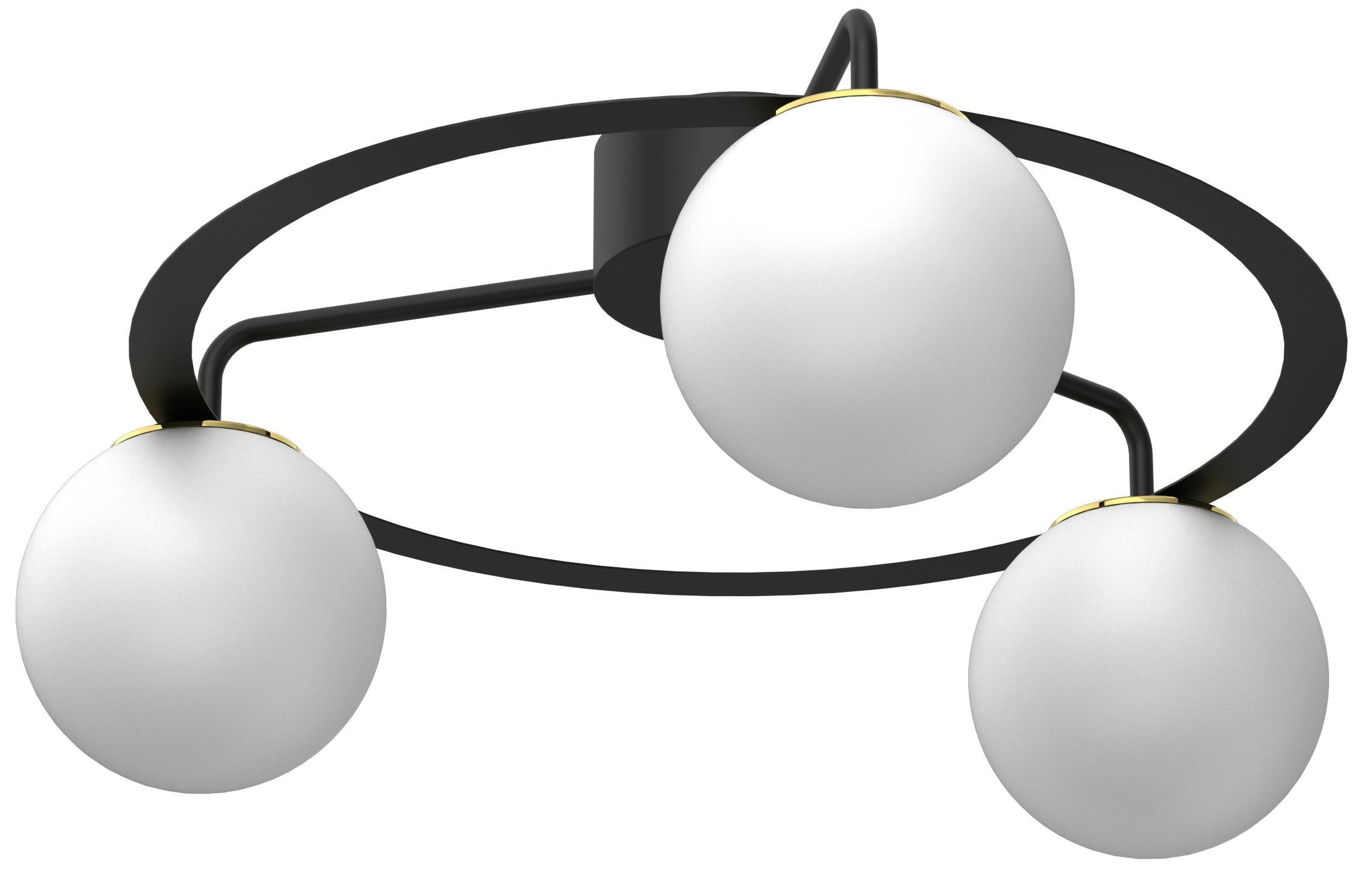 Lampa wisząca Ballo czarny mat-złoty połysk-biała 3xE27x15W metal wym:26x57x57cm IP20 Luminex