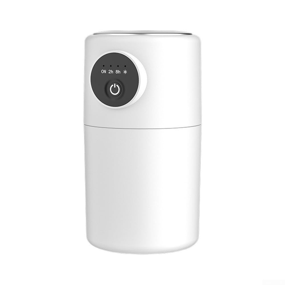 Nawilżacz z Cichą Mgiełką na Akumulator USB, 280 ml Oczyszczacz Powietrza do Sypialni Biura, Biały