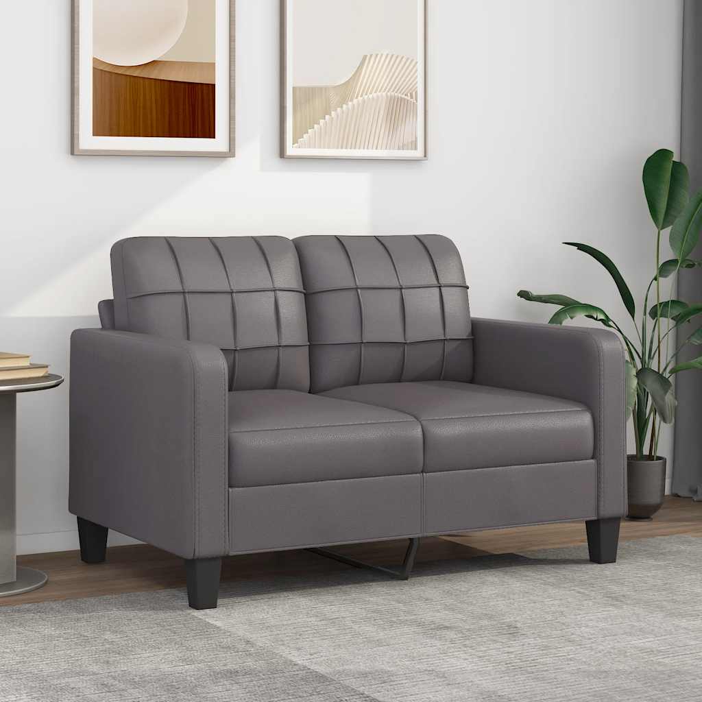 2-osobowa sofa, szary, 120 cm, sztuczna skóra vidaXL