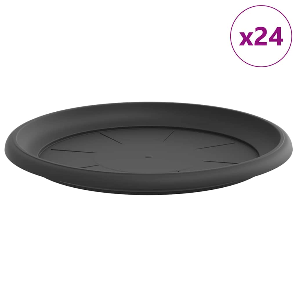 Okrągły Talerzyk Kwiatowy 24 pcs Czarny Ø 27 x 2,5 cm