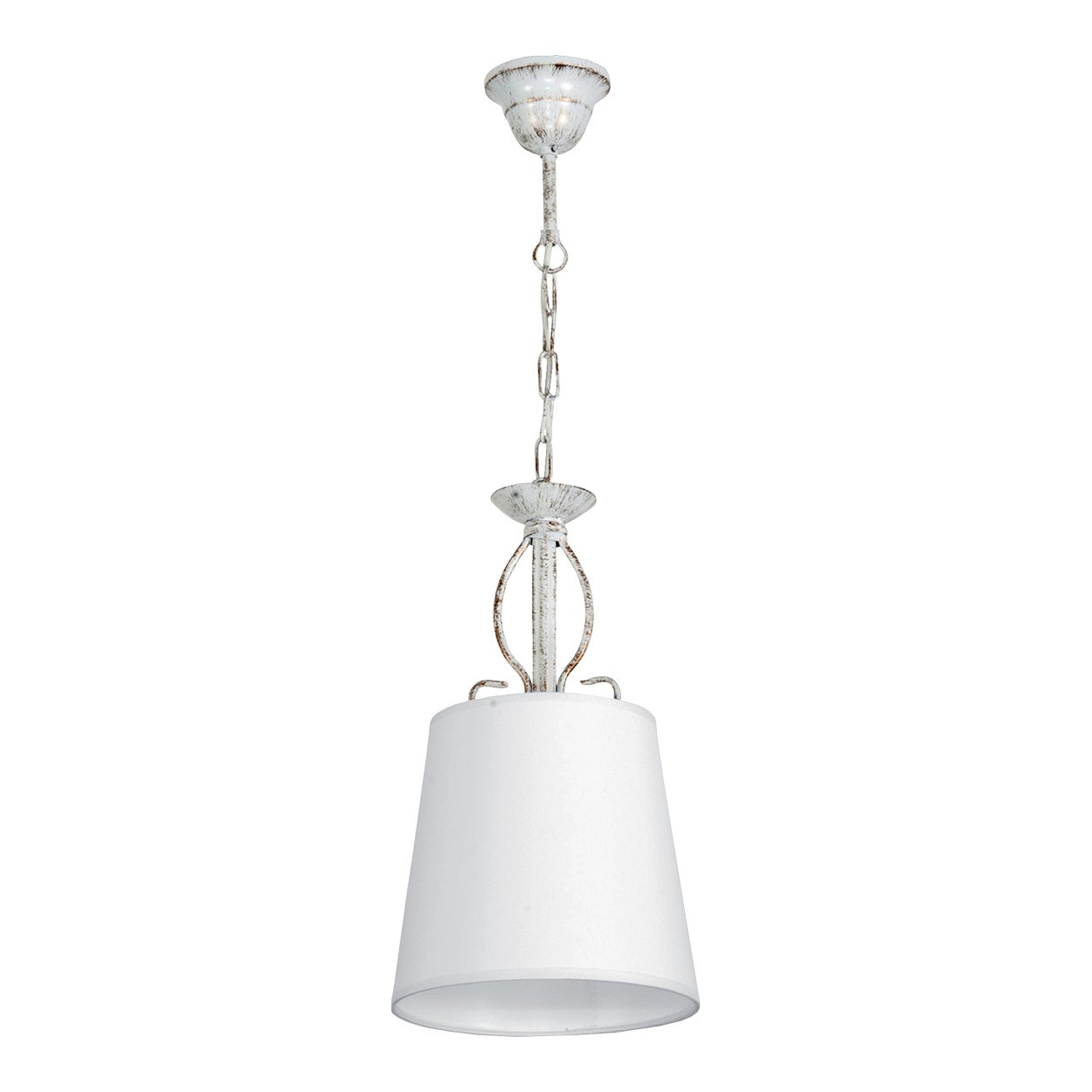 Lampa wisząca biała pojedyncza METTE do jadalni vintage E27 Edylit
