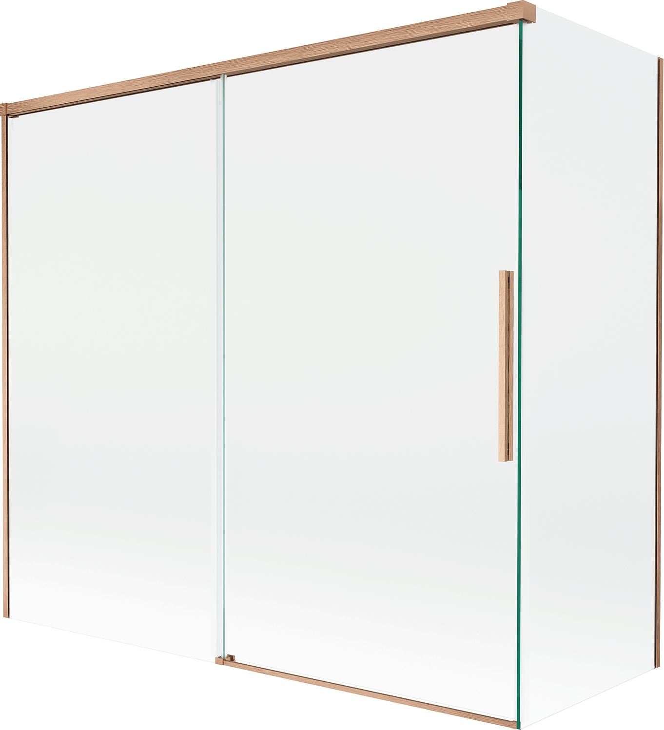 Mexen Rox parawan nawannowy 2-skrzydłowy rozsuwany 170 + 80 x 150 cm, transparent, miedż szczotkowana - 8C9-170-080-65-00