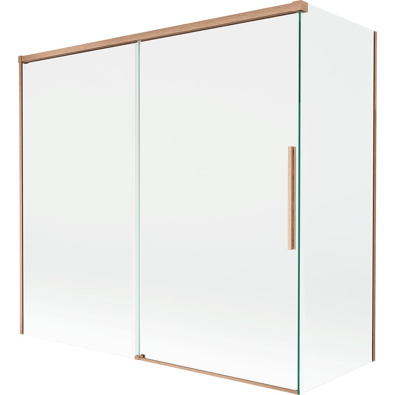 Mexen Rox parawan nawannowy 2-skrzydłowy rozsuwany 170 + 80 x 150 cm, transparent, miedż szczotkowana - 8C9-170-080-65-00