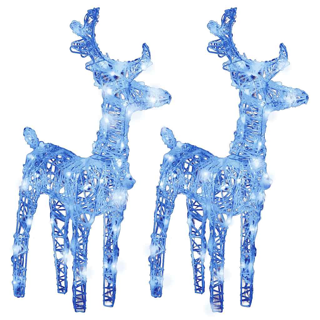2x Renifer Świąteczny LED Akrylowy Niebieskie Światło 80 LED Zewnętrzny
