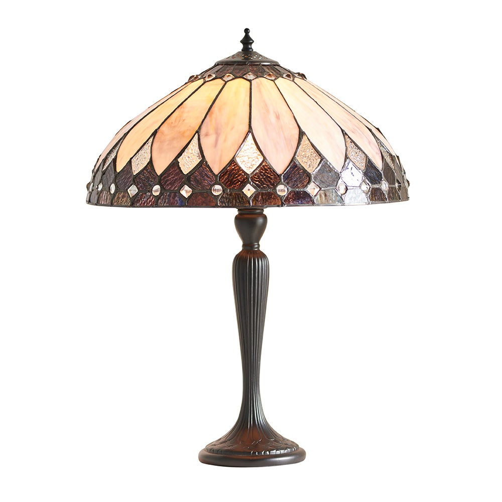 Lampa stołowa witrażowa szklany klosz art deco 1xE27 60W BROOKLYN Tiffany