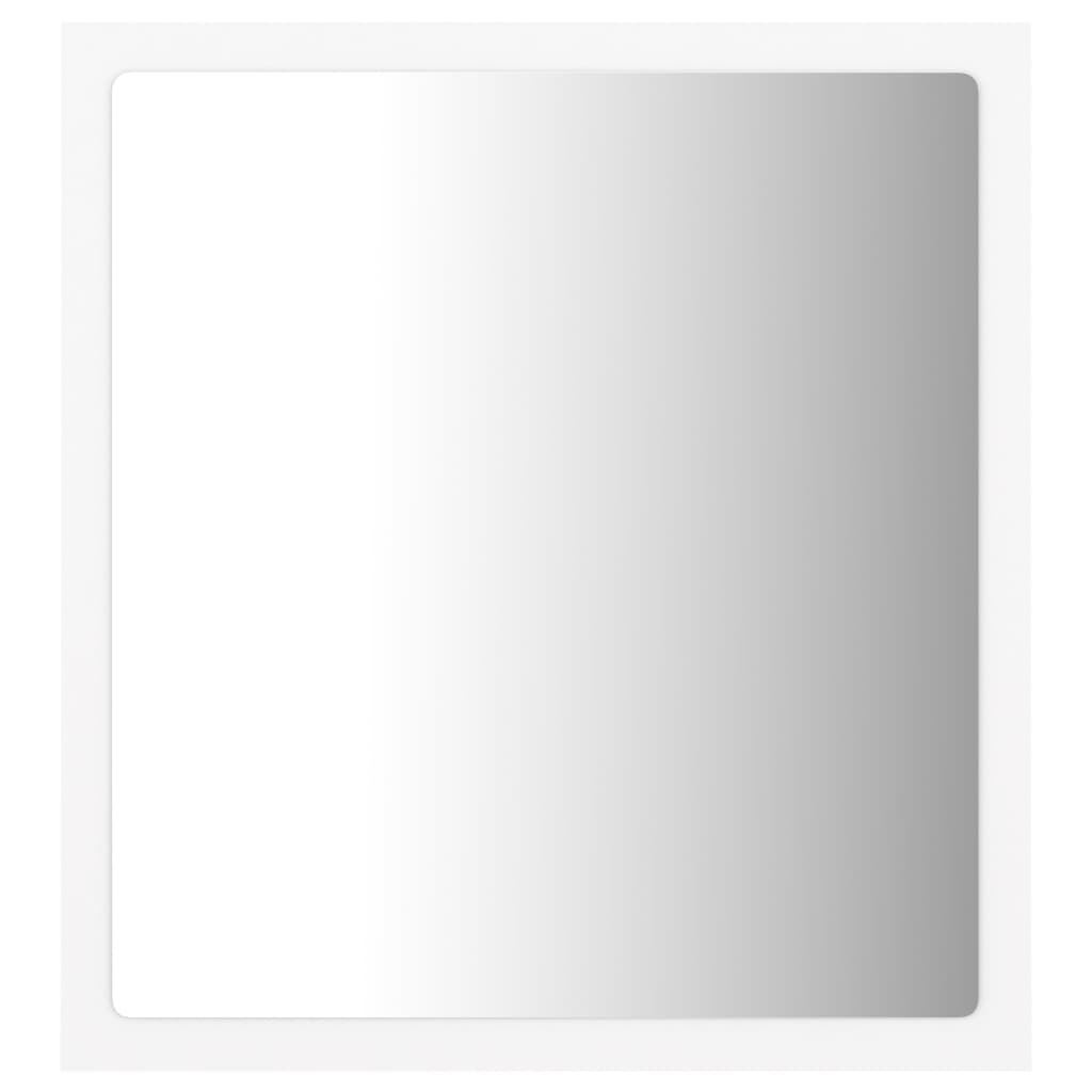 Lustro łazienkowe LED, białe, 40x8,5x37 cm, akryl