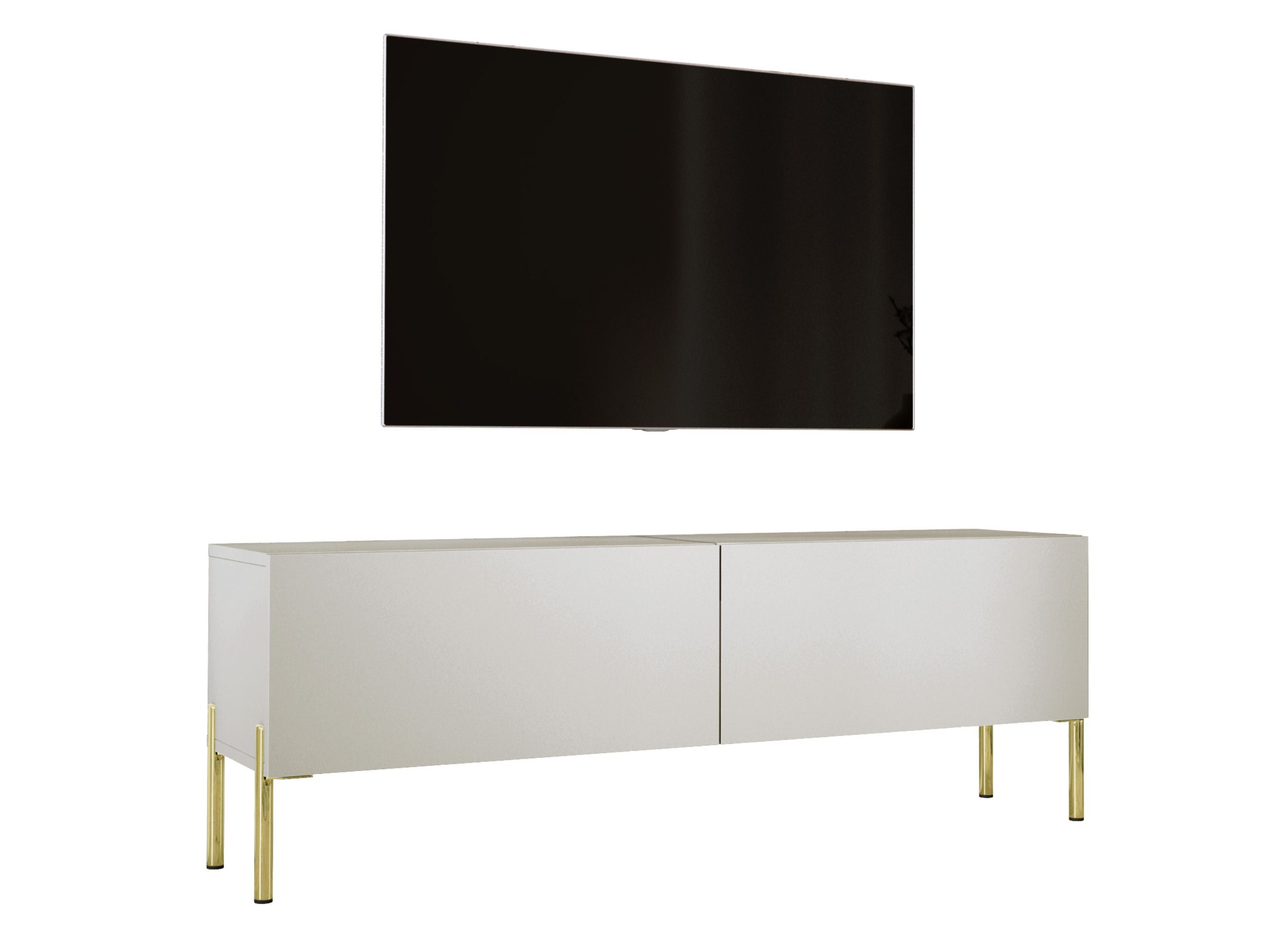 Szafka RTV: Kaszmir, złote nogi, 140 x 52 x 32 cm