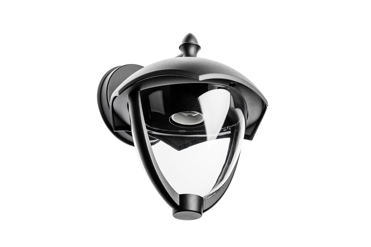 Lampa ogrodowa GRANDE-AD, E27 max 60W, kinkiet prosty dolny, czarna, IP54 – GTV LIGHTING