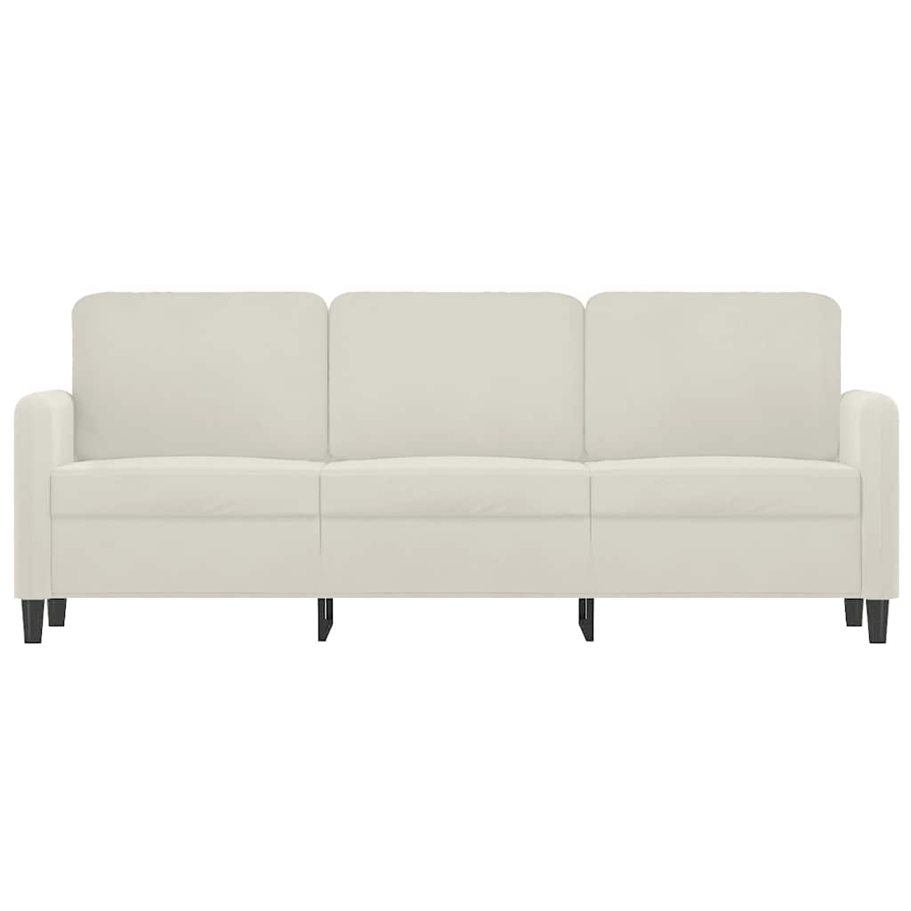 Sofa 3-osobowa, kremowy, 180 cm, tapicerowana aksamitem