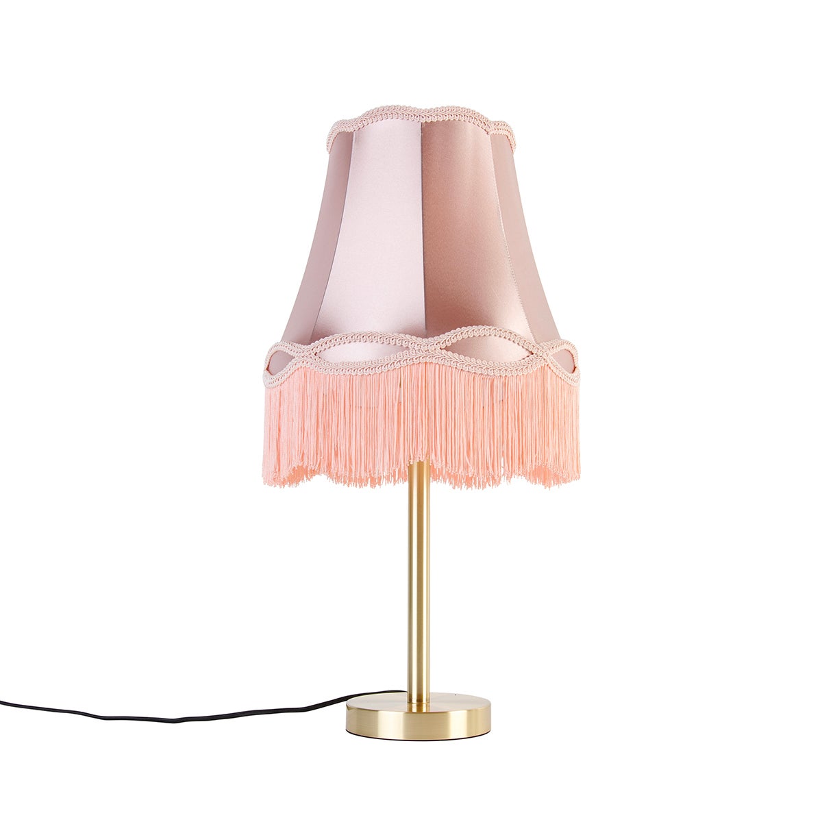 Qazqa retro lampa stołowa z kloszem - Granny - różowy, okrągły, max. 40w, e27, 58.5cm, IP20 oświetlenie wewnętrzne
