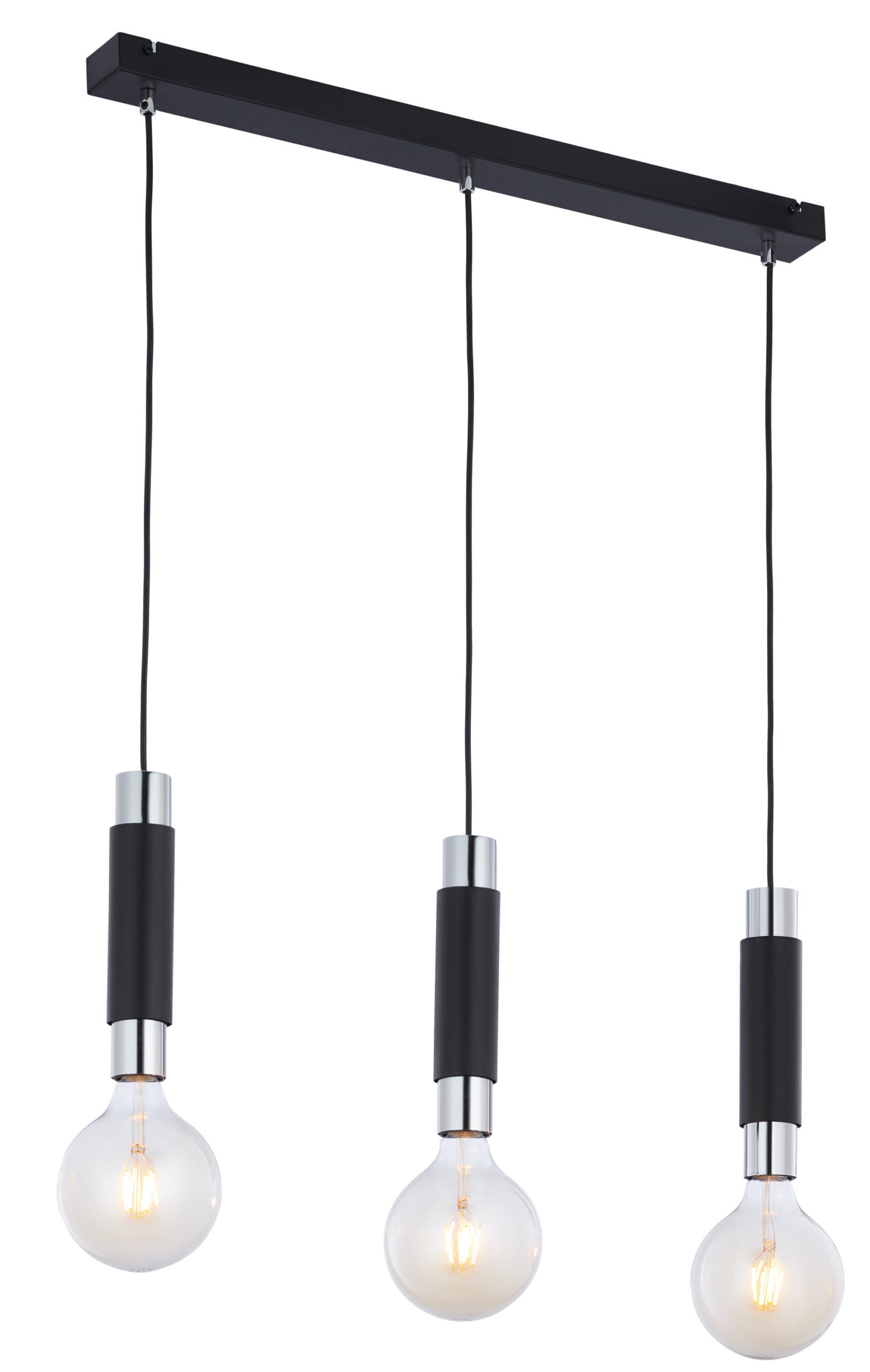 Lampa wisząca LILE 3xE27 czarno-chrom Jupiter czarny E27 66x60 cm 1 szt.