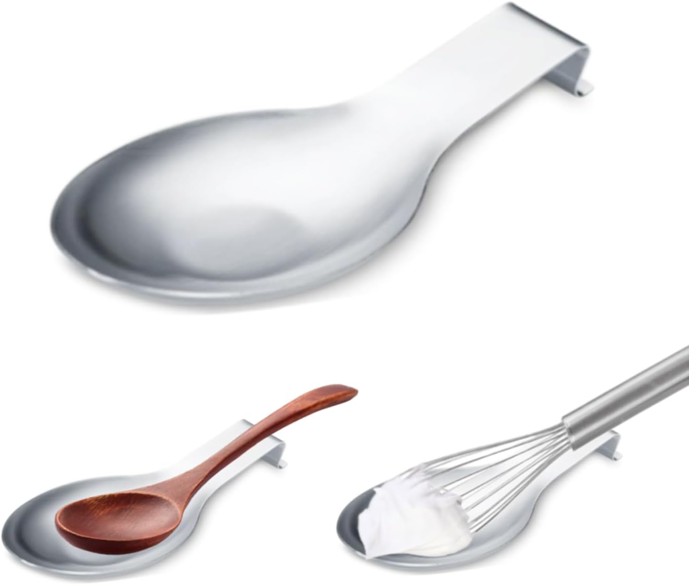 Podstawka pod łyżkę ze stali nierdzewnej, uchwyt na łyżkę kuchenną - duża podpórka na przybory kuchenne, 24 * 10 cm - trwała i łatwa do czyszczenia (