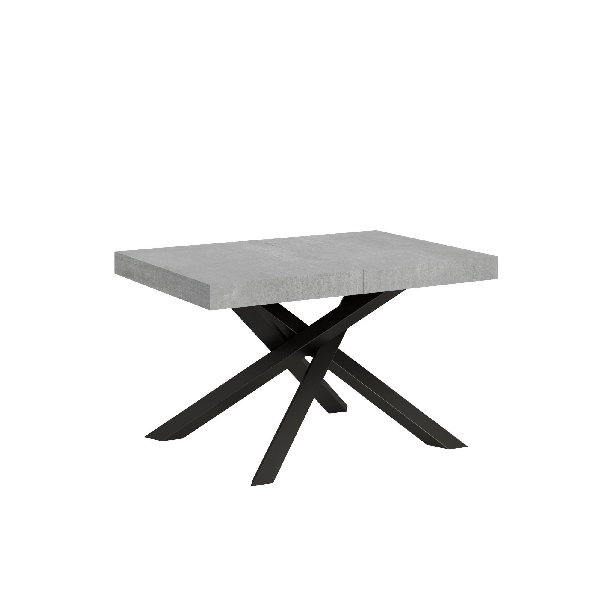 Mesa Volantis 90x120/224 cm, estructura sólida hidrófuga color antracita, cemento.