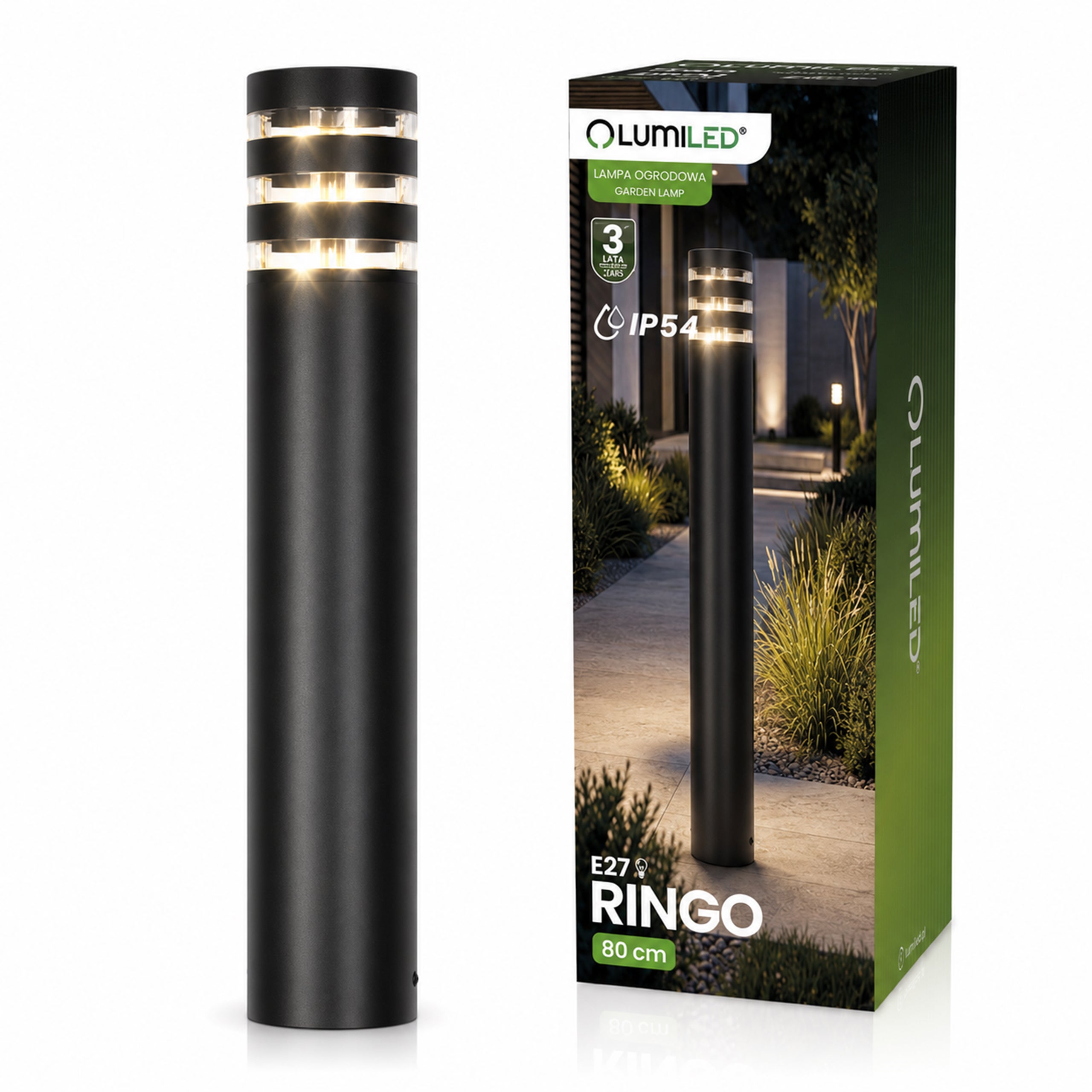 Lampa Ogrodowa Lumiled Słupek Zewnętrzny Stojący E27 LED 80cm 1 szt.