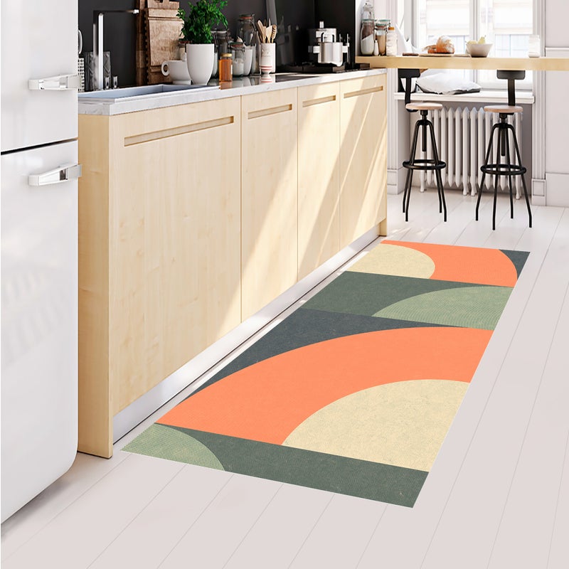 Winylowa mata podłogowa San Diego 66x150 cm - antypoślizgowy dywanik PVC do kuchni lub salonu, zmywalny, nowoczesny styl