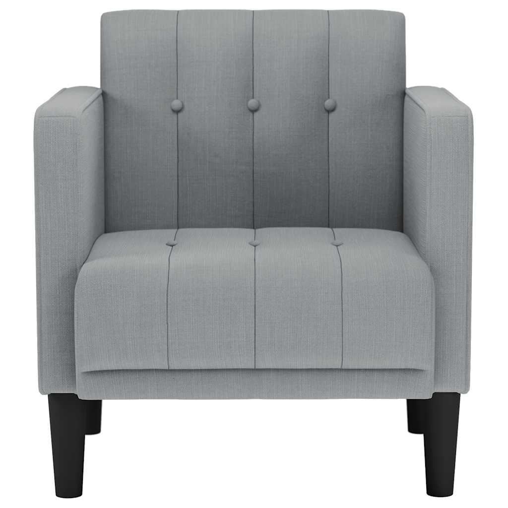 Sofa Fotel z Podłokietnikami Jasnoszary 53 cm Tkanina