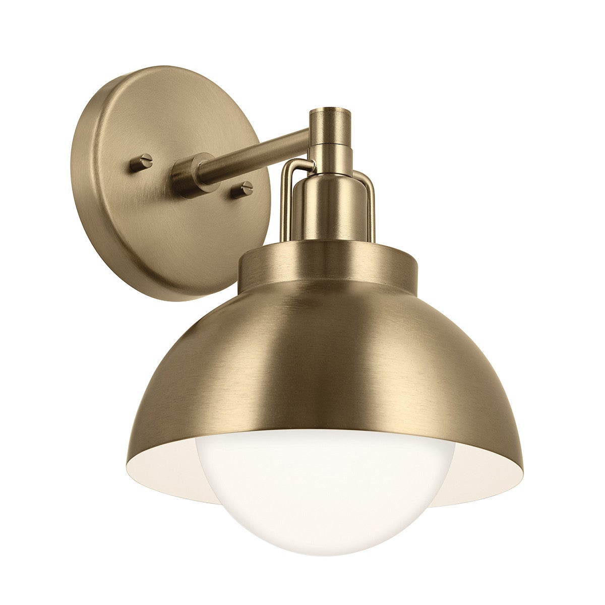 Lampa wielofunkcyjna industrialna złota kopuła zaokrąglony mleczny klosz do przedpokoju sypialni 1xE27 40W NIVA Kichler
