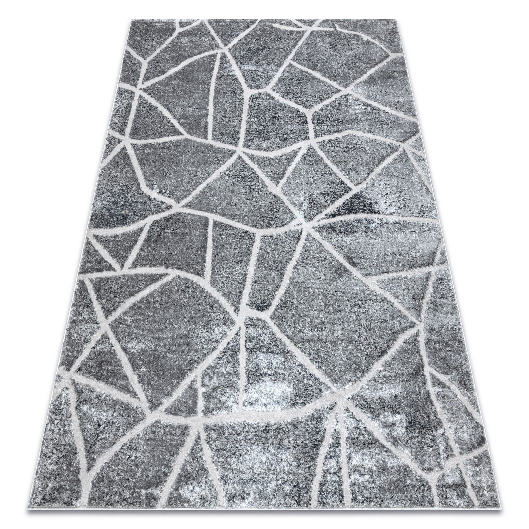 Dywan MEFE nowoczesny 2783 Marmur - Strukturalny, dwa poziomy runa ciemnoszary 280x370 cm