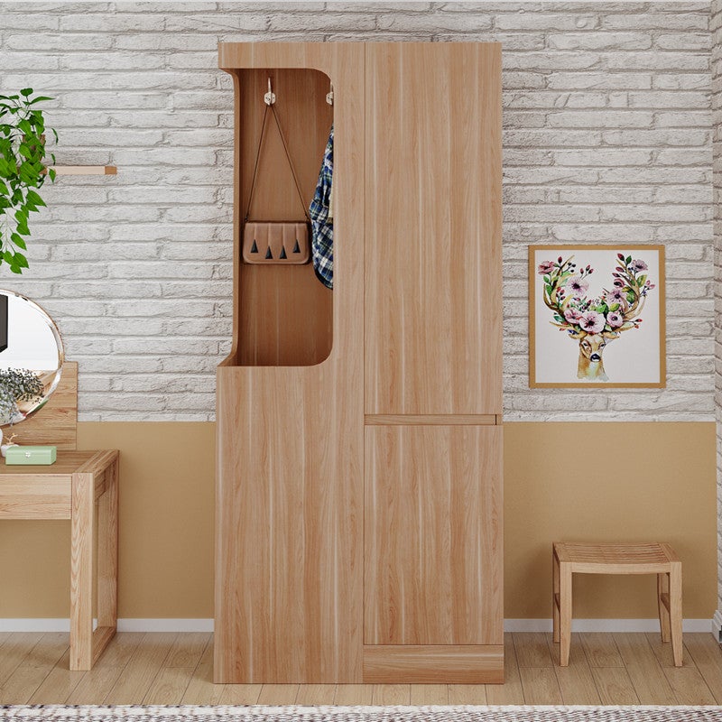 Szafa 70x40x170 cm - z 4 szufladami - 2 drzwi - z przegródkami - kolor naturalny