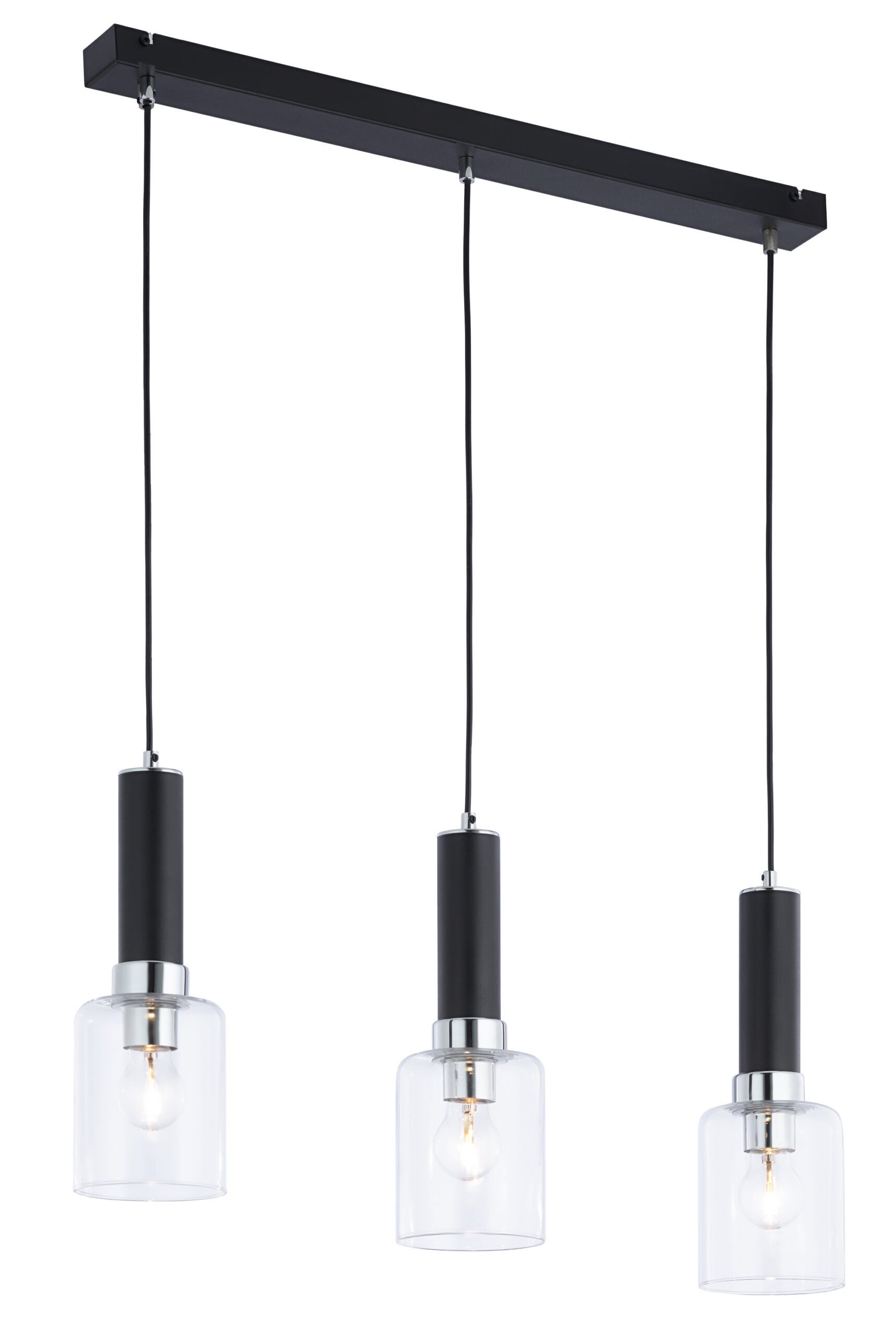 Lampa wisząca Tuluza JUPITER czarny/srebrny E27 70x12x39-80 cm 1 szt.