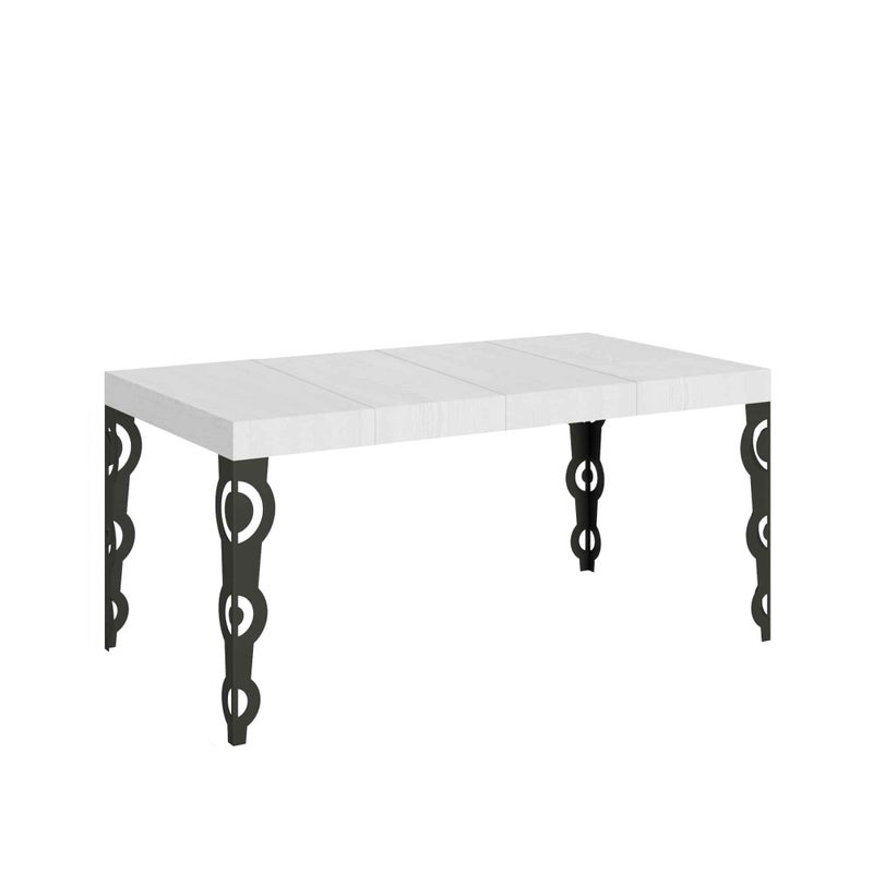 Stół rozkładany 90X140/244 cm Karamay Premium White Ash rama Anthracite