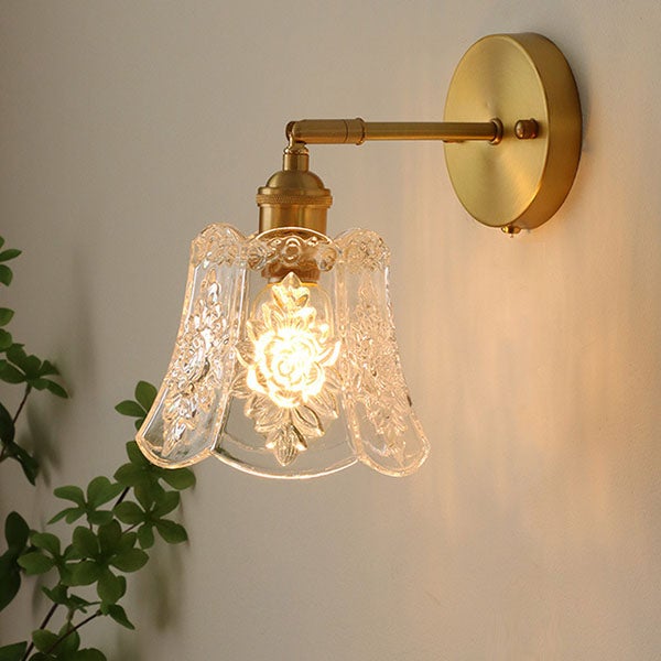 Retro przezroczysta lampa ścienna E27 z ciepłym światłem LED 4W, lampka nocna, odpowiednia do salonu, sypialni