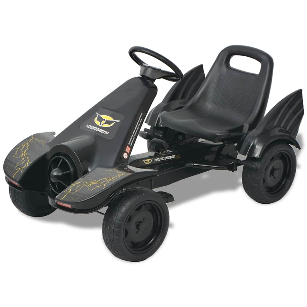 Gokart dla dzieci, z regulacją siedziska, czarny vidaXL