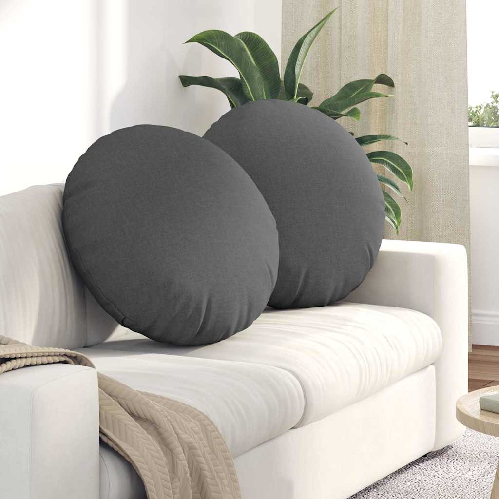 Poduszki na siedziska 2 pcs Ciemnoszary Ø80 x 29 cm tkanina vidaXL