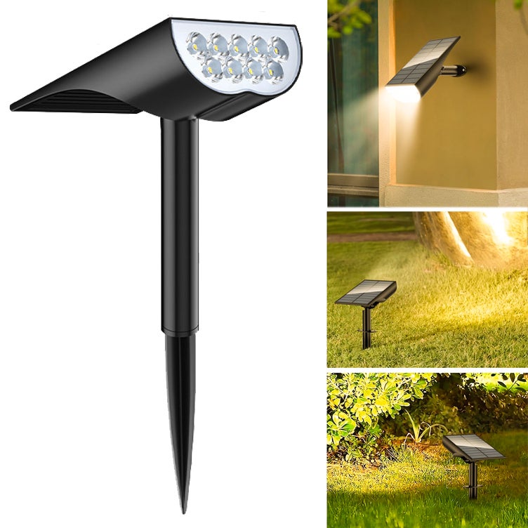 Wodoodporne lampy słoneczne zewnętrzne IP65, 3 tryby oświetlenia, reflektory słoneczne, 9 diod LED oświetlenie krajobrazu słonecznego, ciepła biel