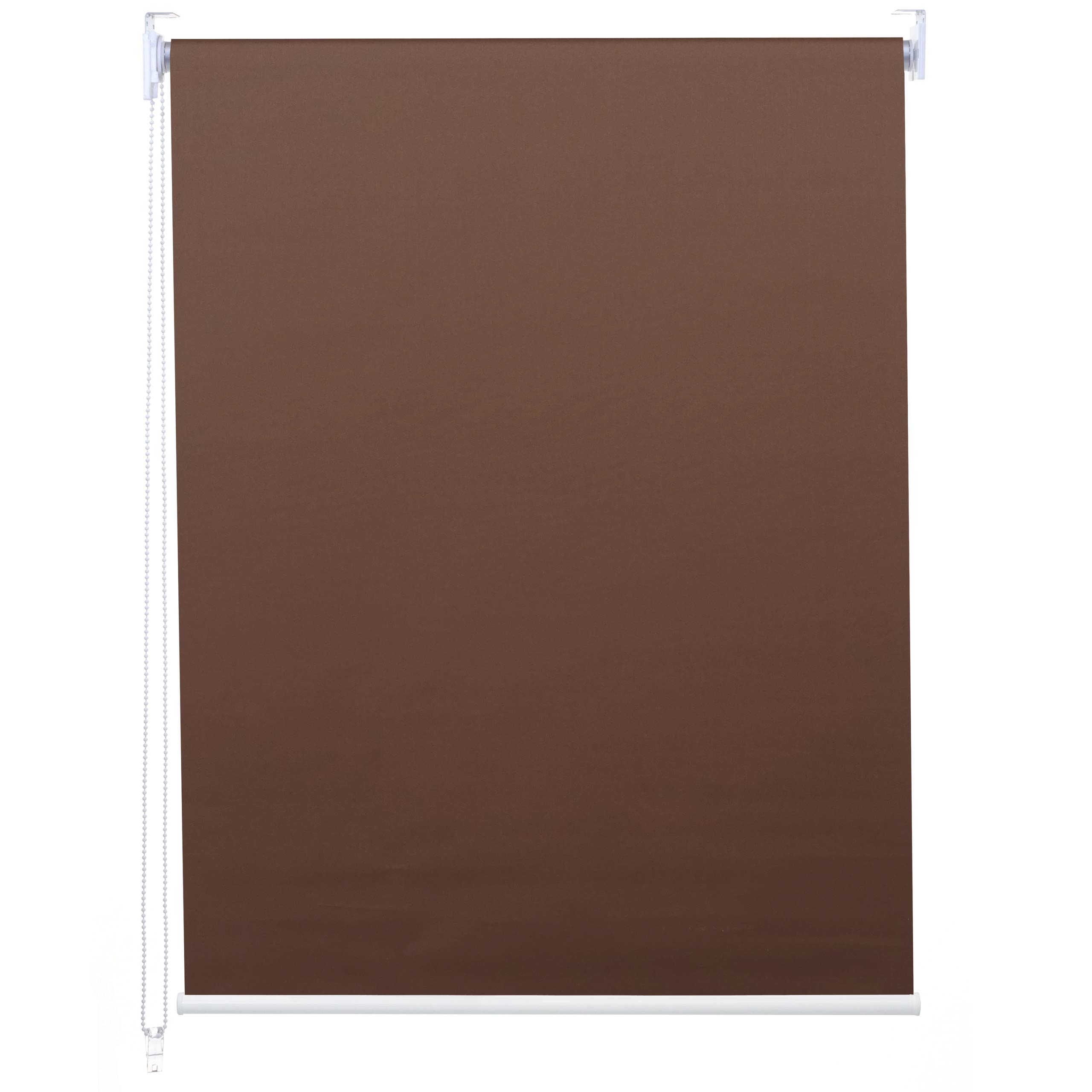 Roleta HWC-D52, roleta okienna boczna zaciągana, 90x160cm ochrona przeciwsłoneczna zaciemniająca nieprzezroczysta ~ brązowy