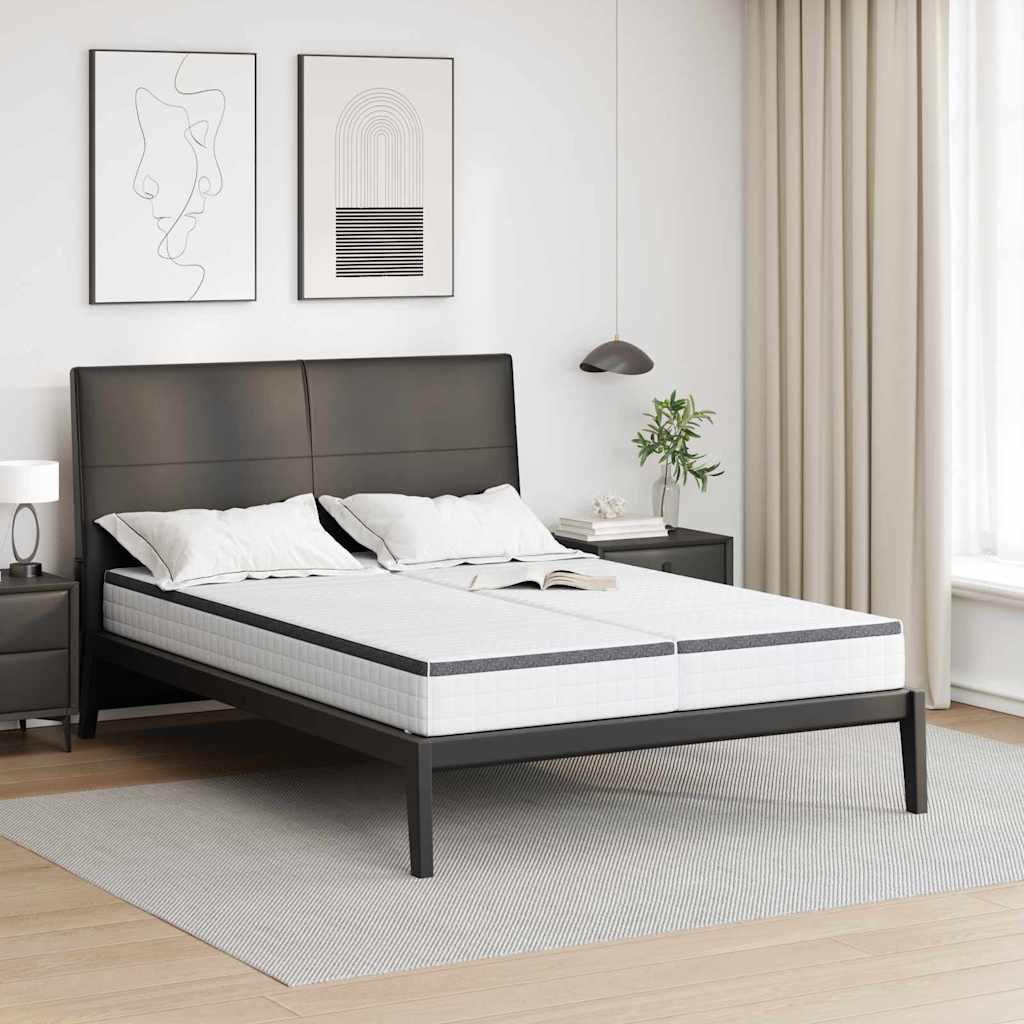 Materac 2 pcs Biały i szary 80 x 200 cm Sprężyna Bonell vidaXL