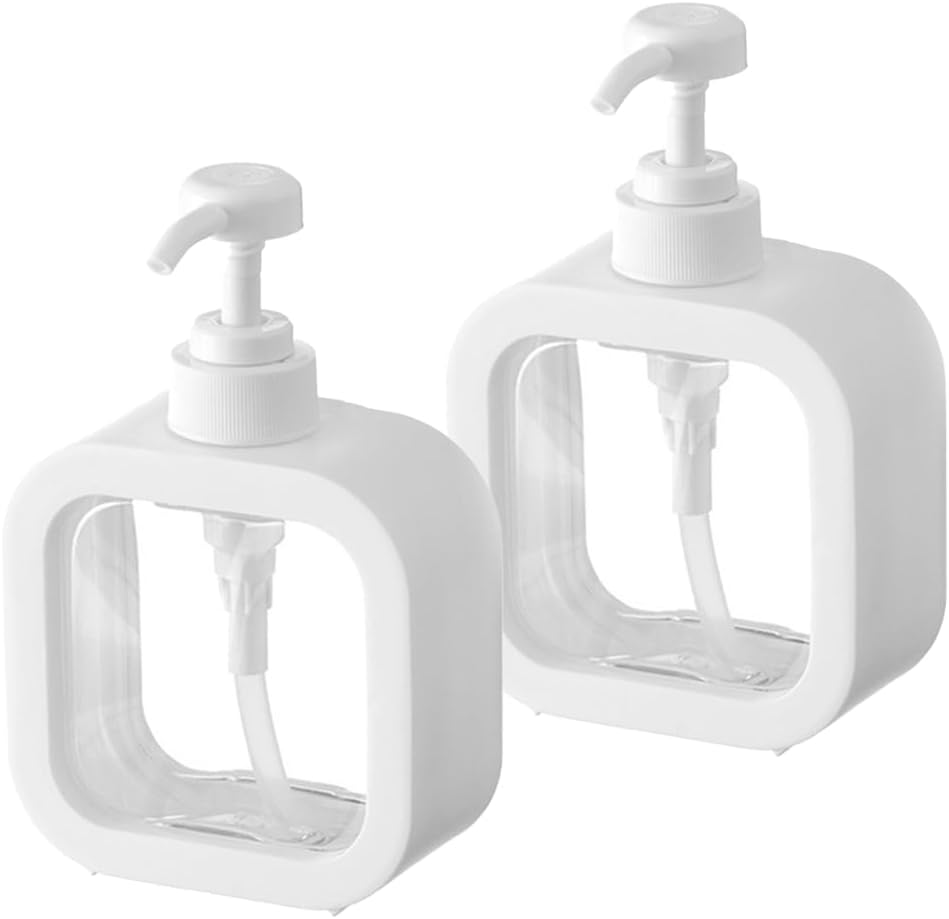 Dozownik do mydła, żelu pod prysznic i szamponu, 300 ml, biały, 2 sztuki