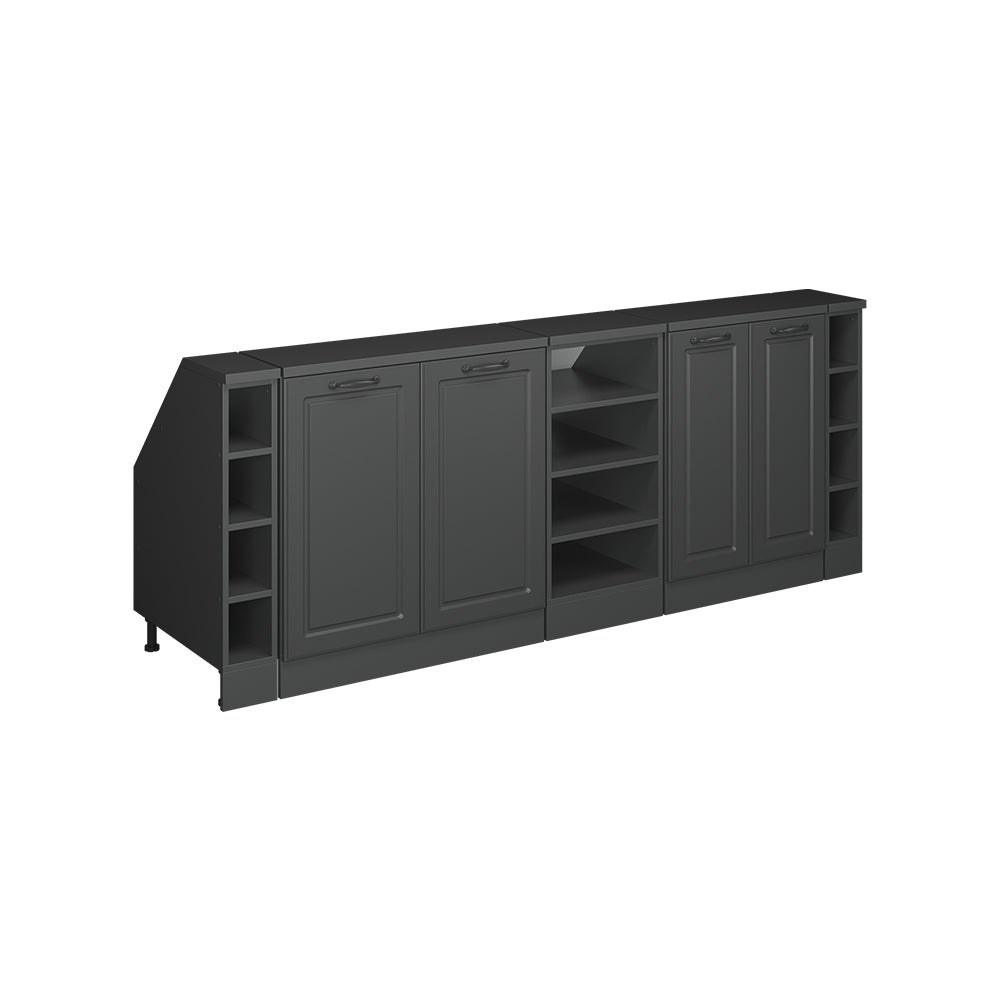 Vicco Zestaw szaf na dachy skośne Rion, Antracytowy domek wiejski, 210 cm Zestaw 5 korpusów szafy głębokość 60 cm