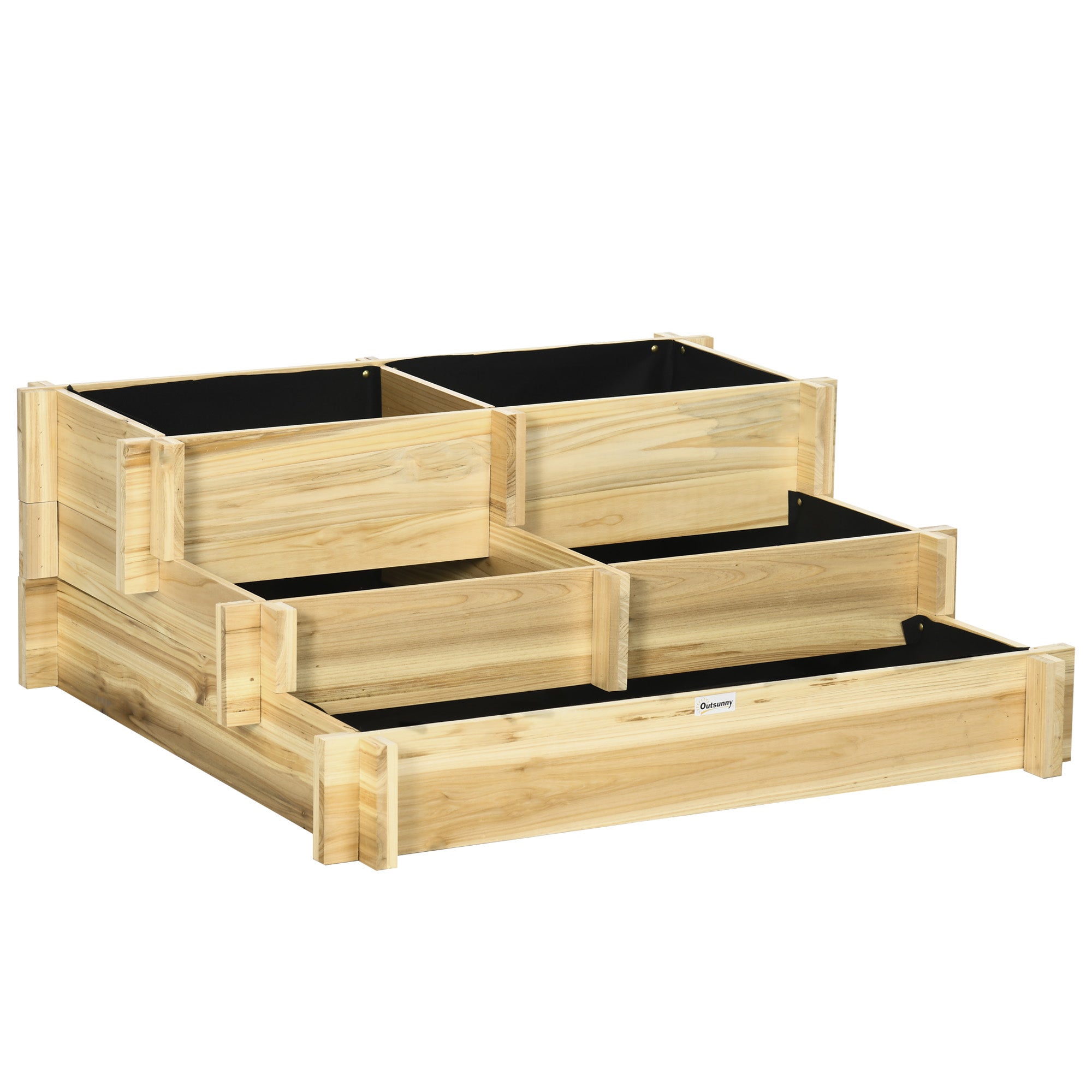 Regał na rośliny 93 x 93 x 35 cm, w wykończeniu naturalnego drewna, naturalne drewno, do ogrodu, na taras i balkon