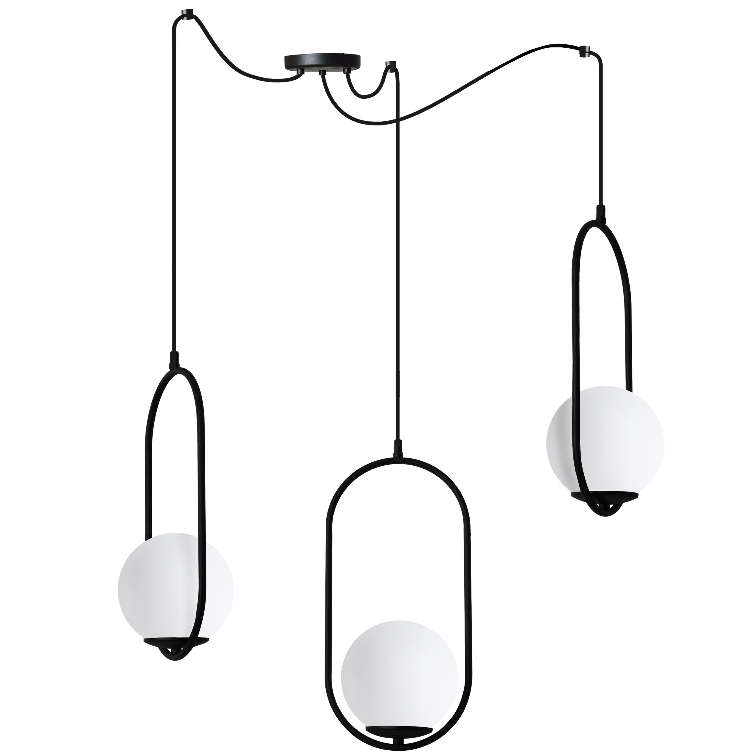 Lampa sufitowa wisząca Light Home LH Luna Pająk 3x E14 biały/czarny