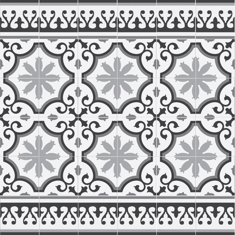 Dywan winylowy Parisian 100x133 cm - antypoślizgowy PVC, winylowy do kuchni lub salonu, zmywalny, styl hydrauliczny, szary