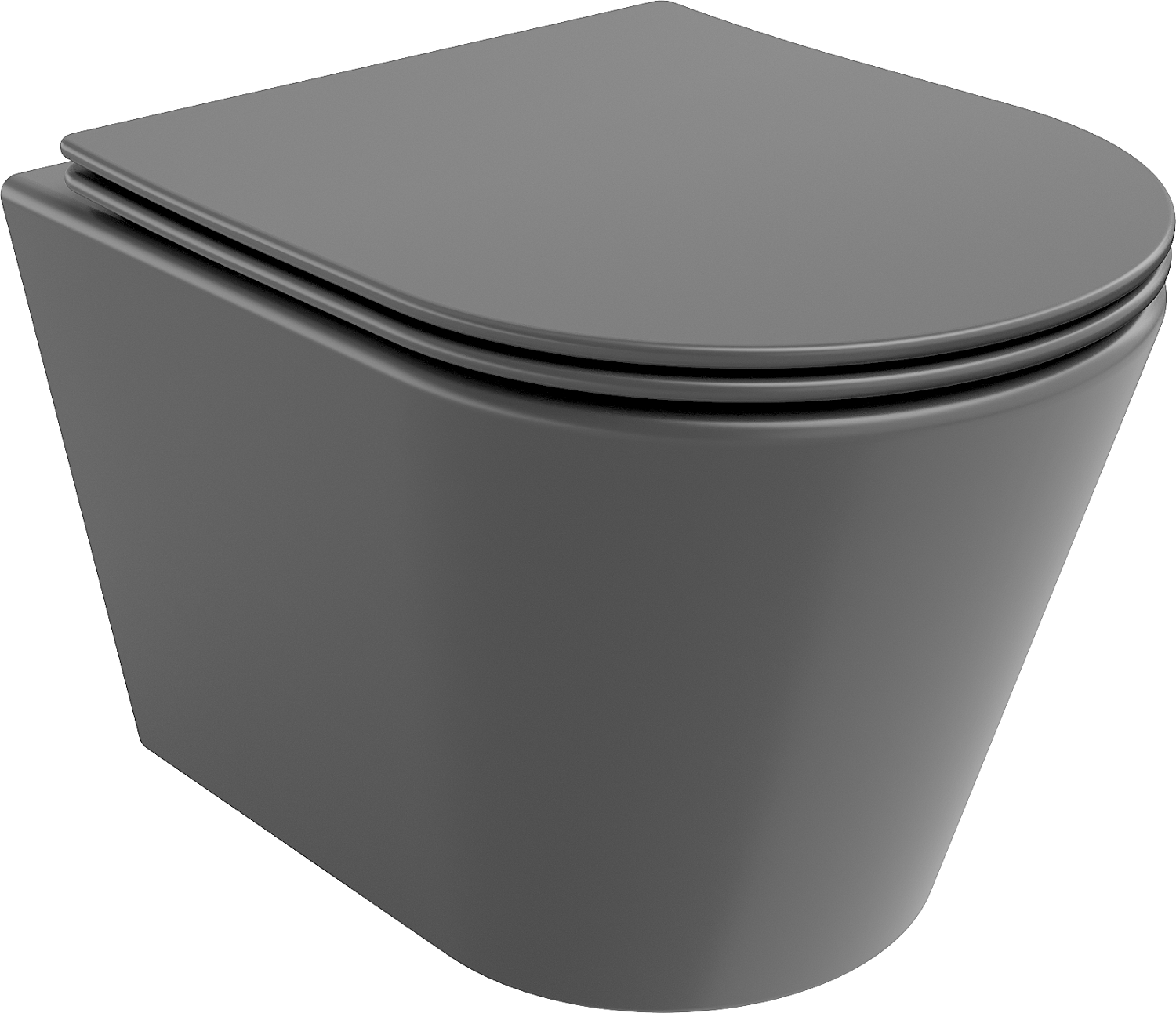 Mexen Rico miska wc Rimless z deską wolnoopadającą slim, duroplast, szara ciemna mat - 30724071