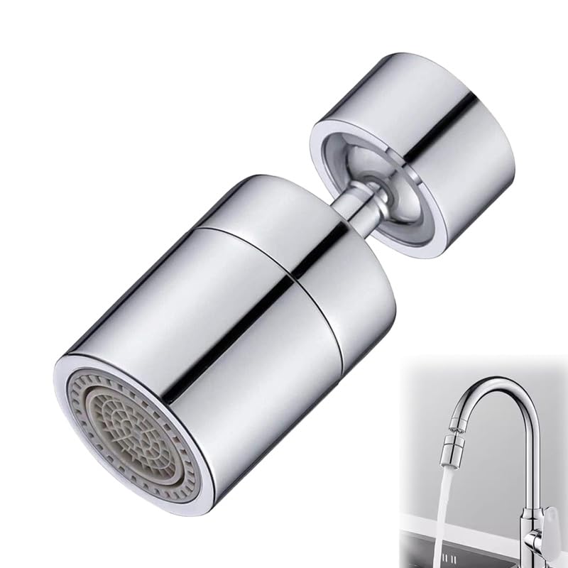 Obrotowy aerator kranowy 360° – oszczędność wody, 2 strumienie, uniwersalny gwint M22/M24, chrom, do kuchni i łazienki