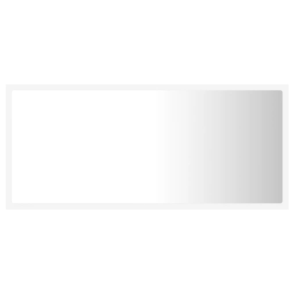 Lustro łazienkowe z LED, białe, 90x8,5x37 cm, akryl