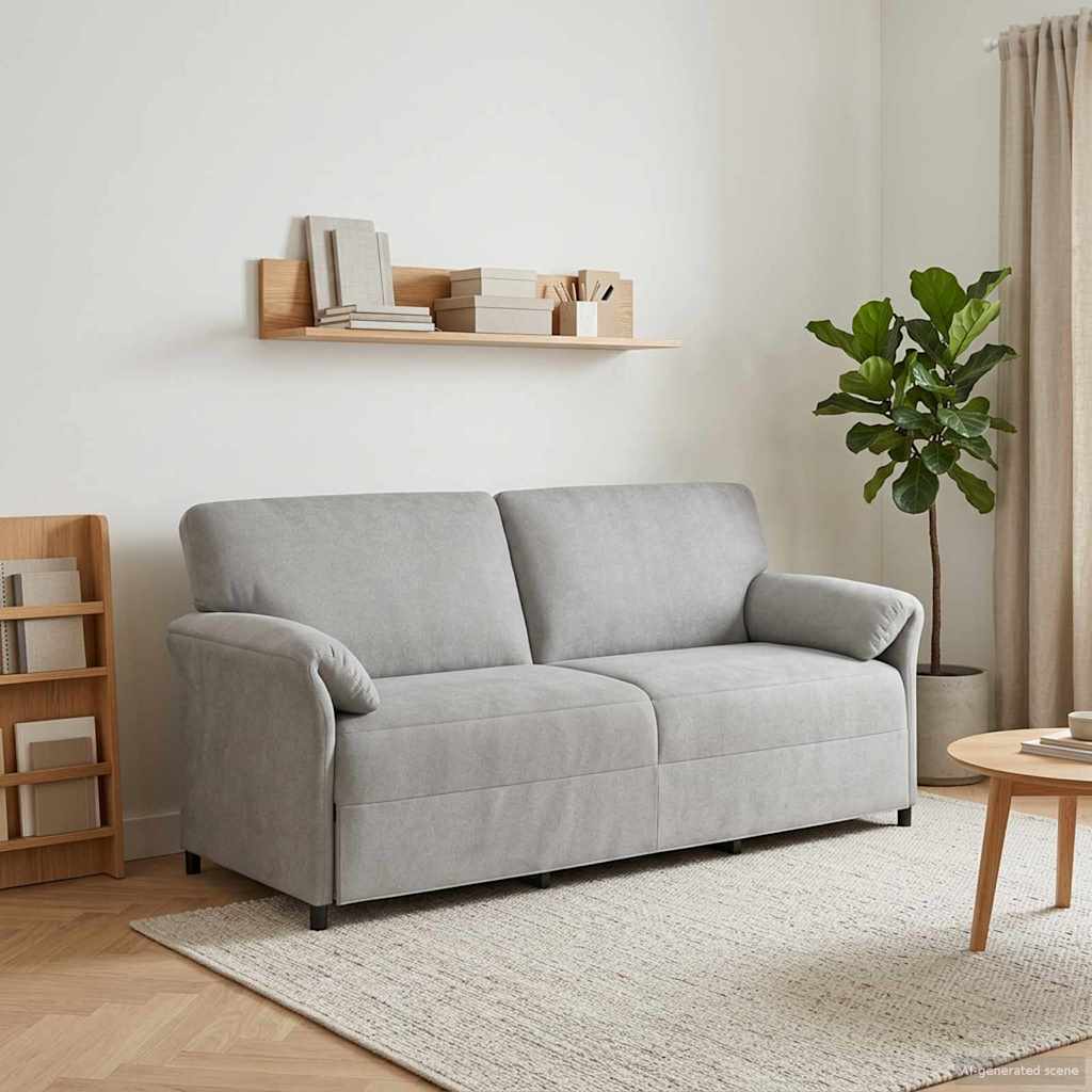 Sofa 3-osobowa jasnoszary 198 x 83 x 95 cm Welur vidaXL
