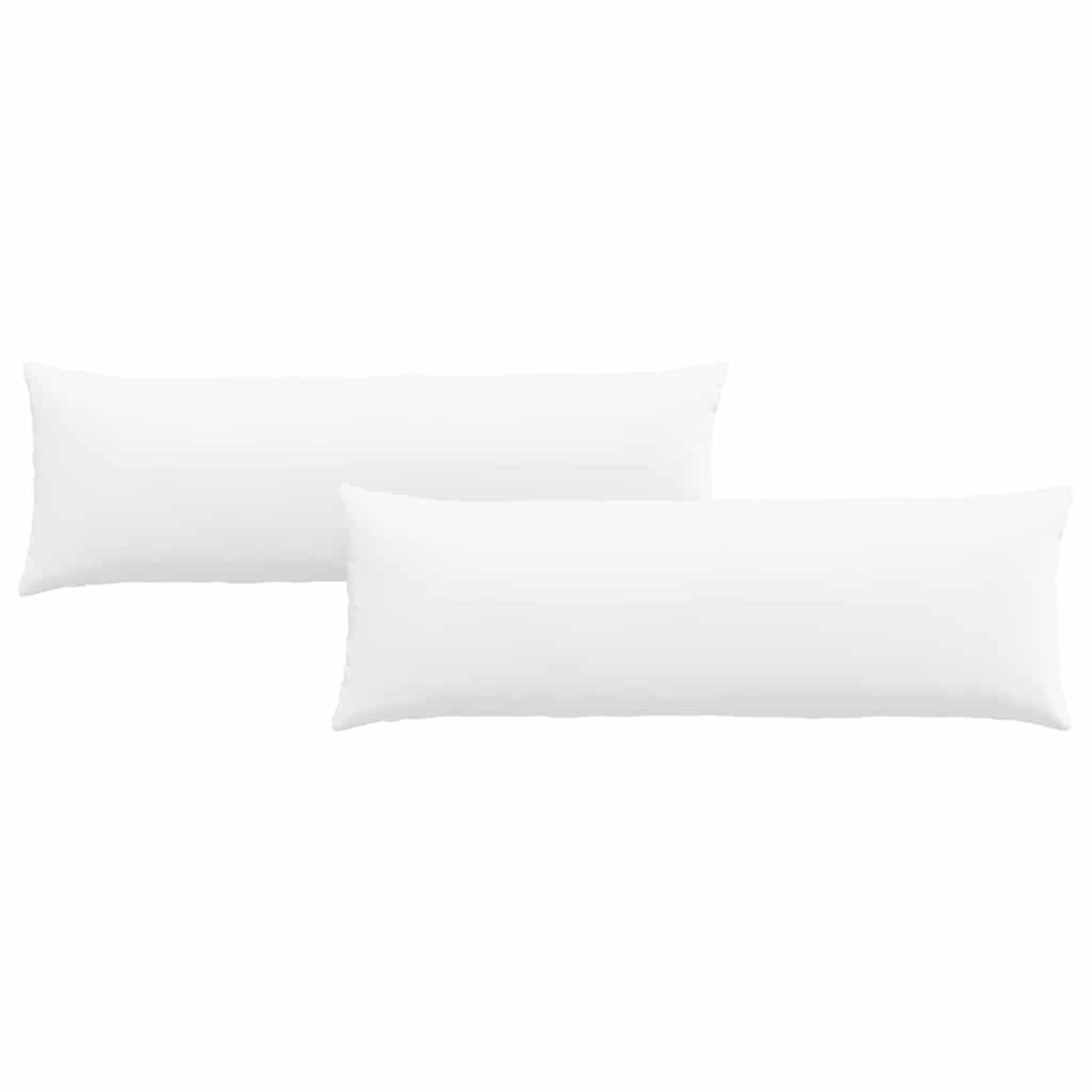 2x Poduszka Dekoracyjna 40x120 cm z Wypełnieniem Biała do Salonu na Sofę