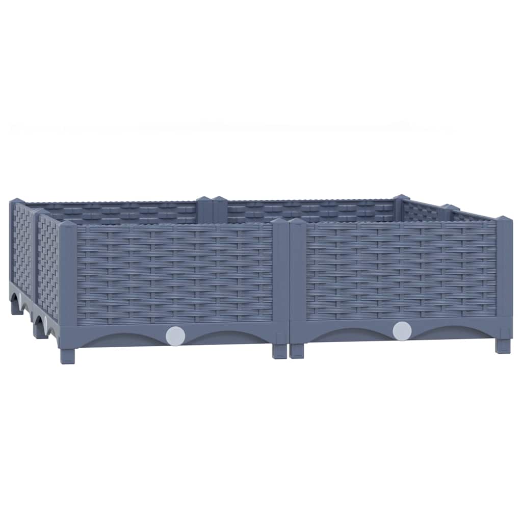 Rabata Ogrodowa na Warzywa z Polipropylenu 80x80x23 cm Niebieskoszara